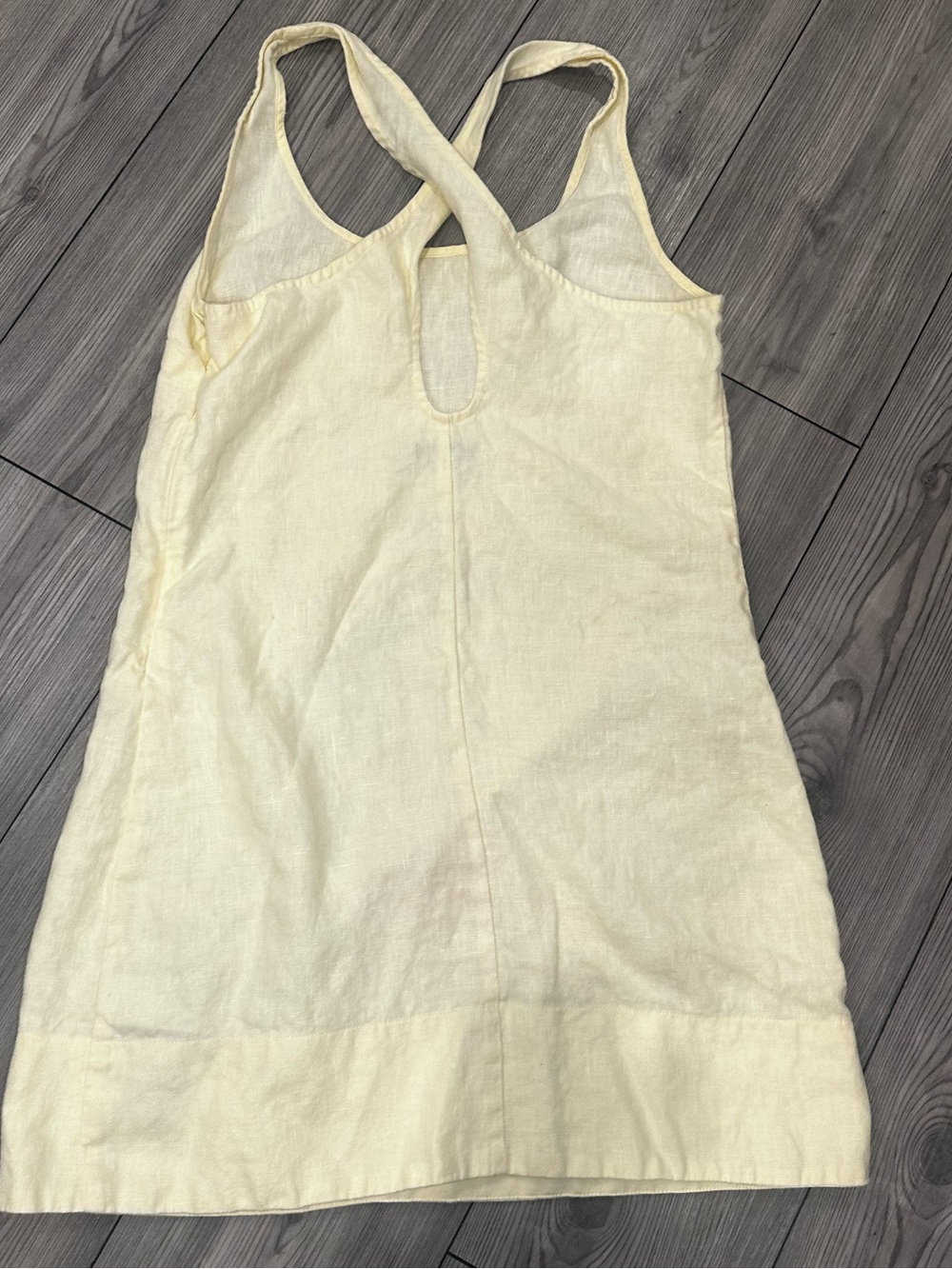 Madewell Butter Yellow Linen Mini Dress Size 2 - Picture 3 of 5